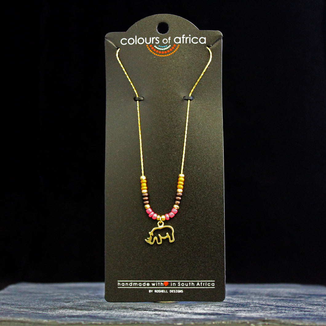 Colours of Africa Orange Chain Necklace