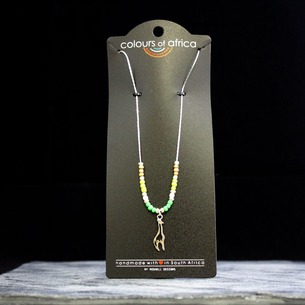 Colours of Africa Green Chain Necklace