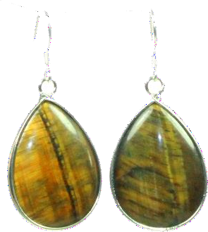 Thanda Tigers Eye Teardrop Pendant Earrings