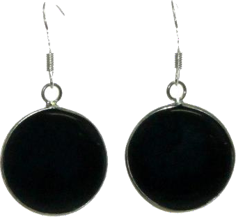 Thanda Round Onyx Pendant Earrings