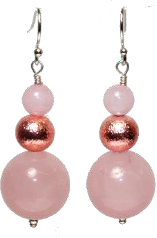 Thanda Rose Quartz and Rose Gold Bead Earrings
