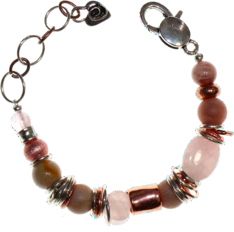 Thanda Full Rose Quartz and Sunstone Bracelet